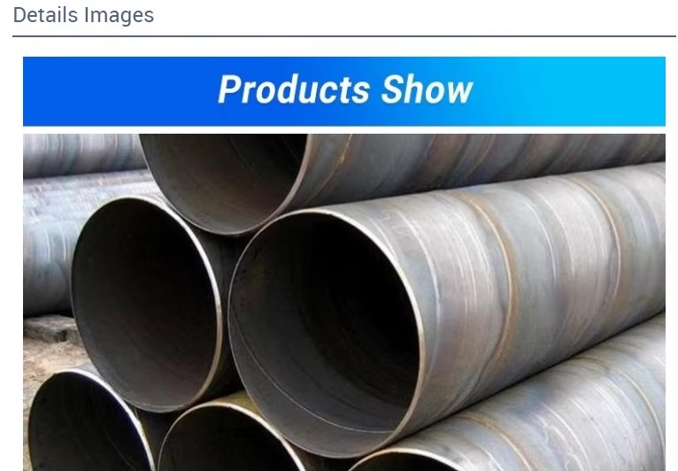 Astm A252 Api 5l Ssaw Erw Awwa C200 Spiral Spiral Welded Steel Pipe 500mm Diameter