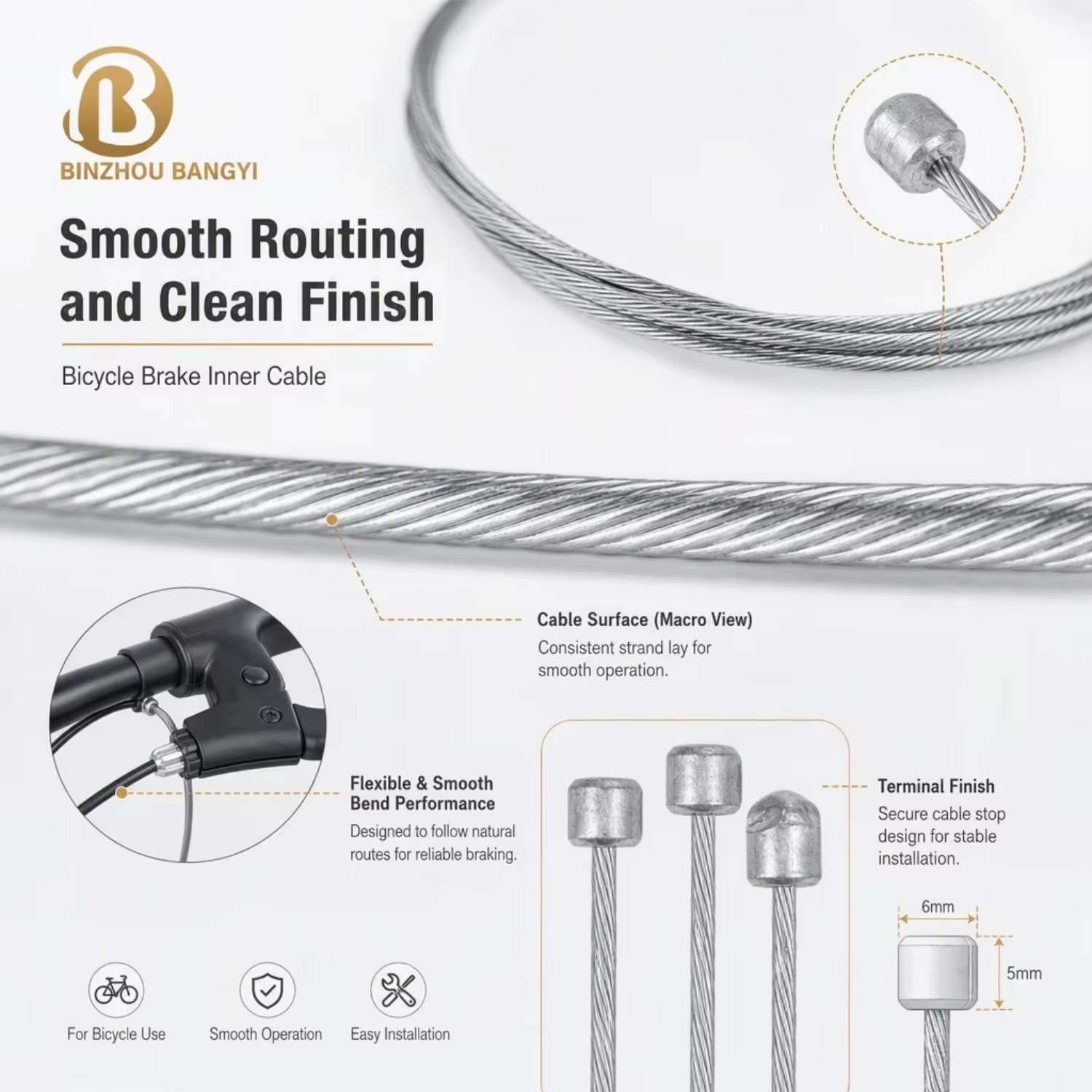 Inner Gear Cable Motorcycle Brake Cable Spare Parts and Accessories for Bicycle