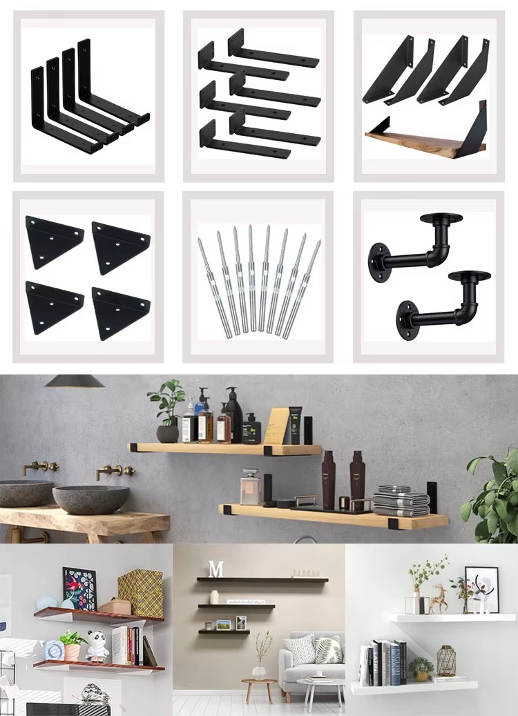 Custom Manufacture Heavy Duty Metal Floating Wall Shelves Support Shelf Bracket