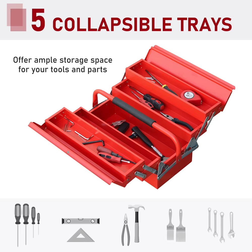 High Quality and Precision Portable Small Metal Cantilever Utility Tool Box