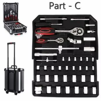 1200 Pcs Tool Set Case Mechanics Kit Box Organize Castors Toolbox Trolley