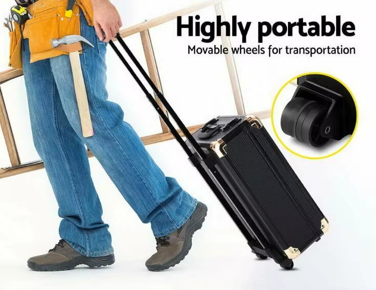 816pcs Hand Tools Trolley Case Mechanics Toolbox Electric Screwdriver 1/4'' 1/2'' Sockets Portable Auto Repair Tools Set for
