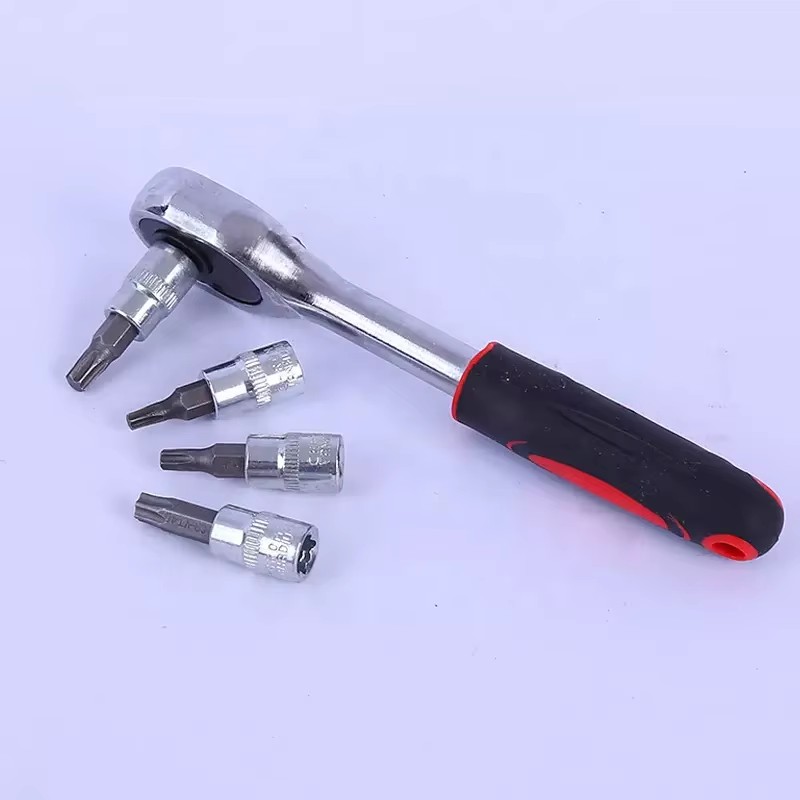 53pcs 1/4 Ratchet Wrench Set Carbon Steel OEM Tool Box Case Mechanics Hand Tools Kit for Car Repair and Household Use