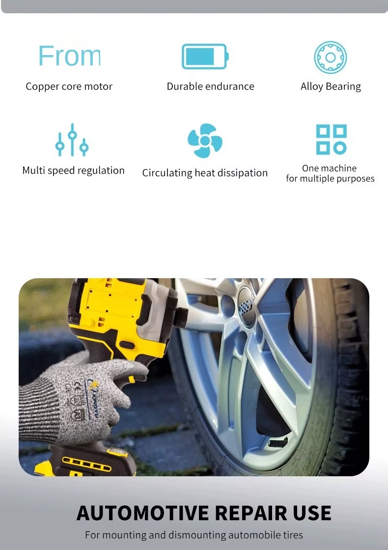 Industrial Brushless Impact Electric Screwdriver D850 21V Lithium-ion Battery 200Nm Max Torque 3250RPM Portable Charging Tool