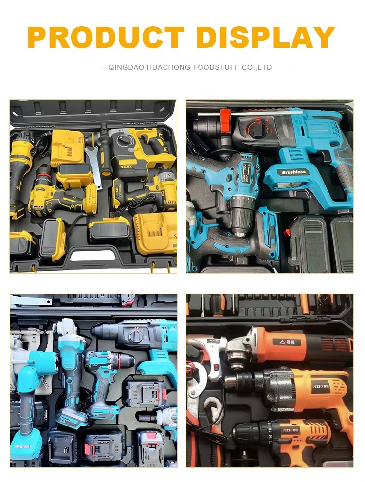 WANKE TOOLS 20V 5-in-1 Cordless Tool Combo Kit Circular Saw Angle Grinder Drill Wrench Hammer Hard Case OEM