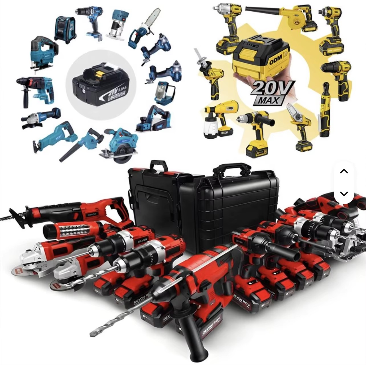 High Quality WANKE TOOLS Power Tools 20v Cordless Drill Power Tool Set Flexible Combo Power Tool Kit for Your Need