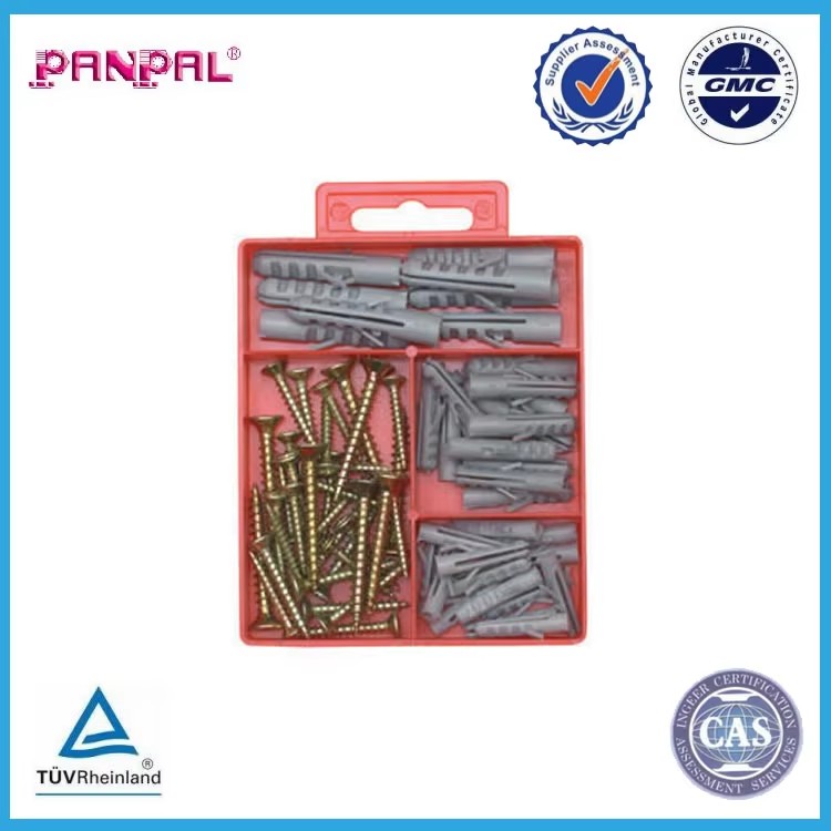 BSCI Approved Factory Assorted 206 PCS Plastic Drywall Wall Anchors Kit With Chipboard Screws
