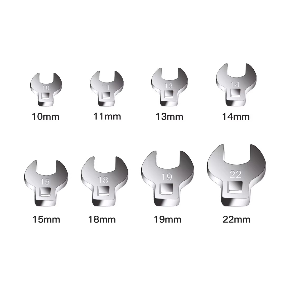 8 Piece 3/8 Inch Drive Crowfoot Wrench Set Crow Foot Wrench Metric/SAE