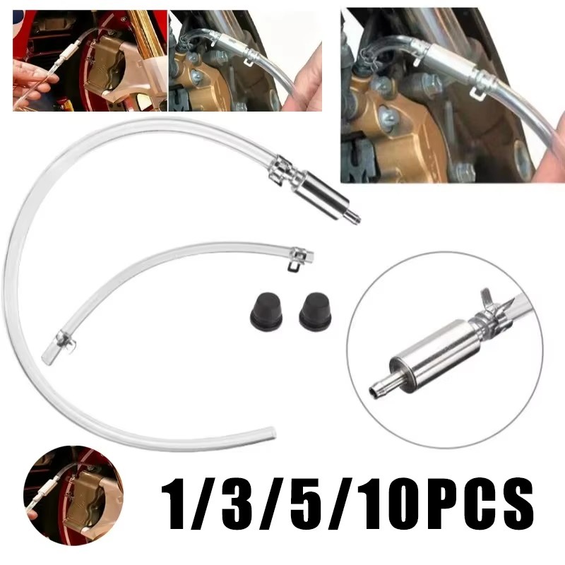 Automotive Hydraulic Clutch Brake Bleeder Kit One Way Check Valve Hose Tubing Bleeding Tool Replacement Adapter Professional Set