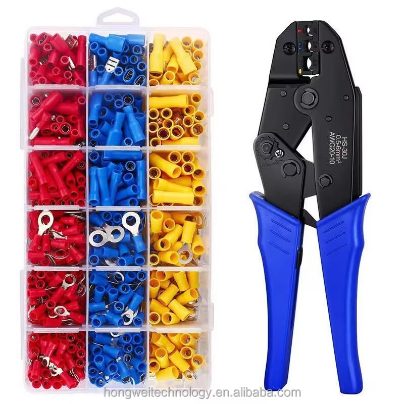 30J 700Pieces HS-30J Multi-function Ratchet Type Terminal Crimping Plier Set