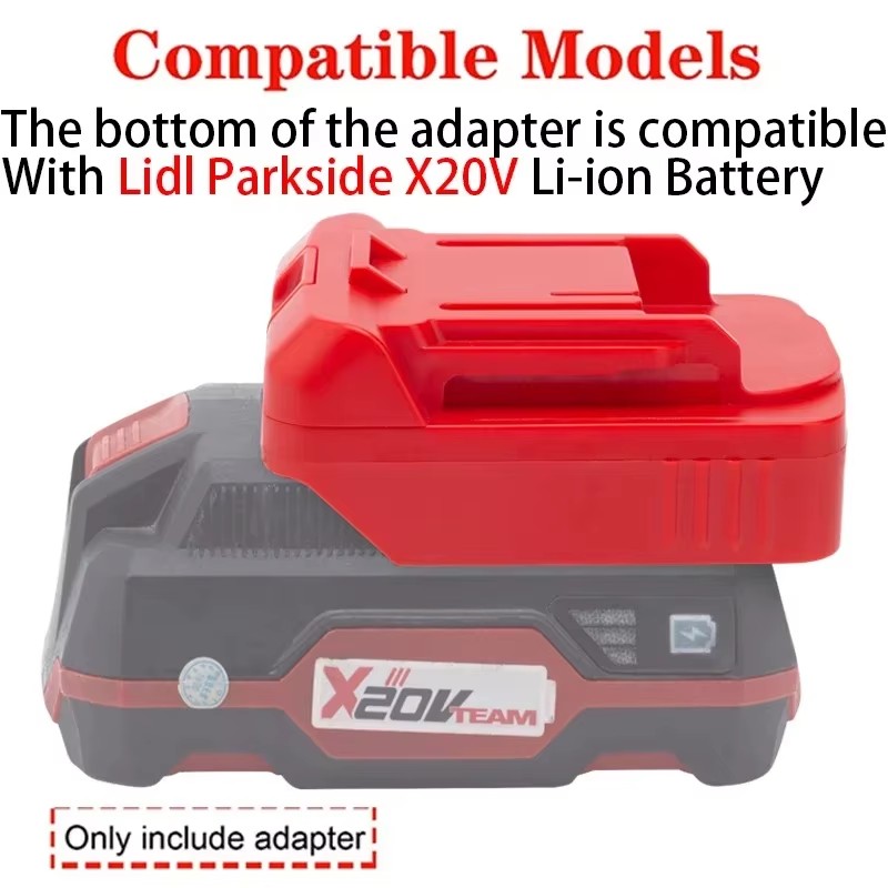 Adapter for 18V Li-ion Tools to Converts to Lidl Parkside X20V Li-ion Battery Adapter Power Tool Accessories