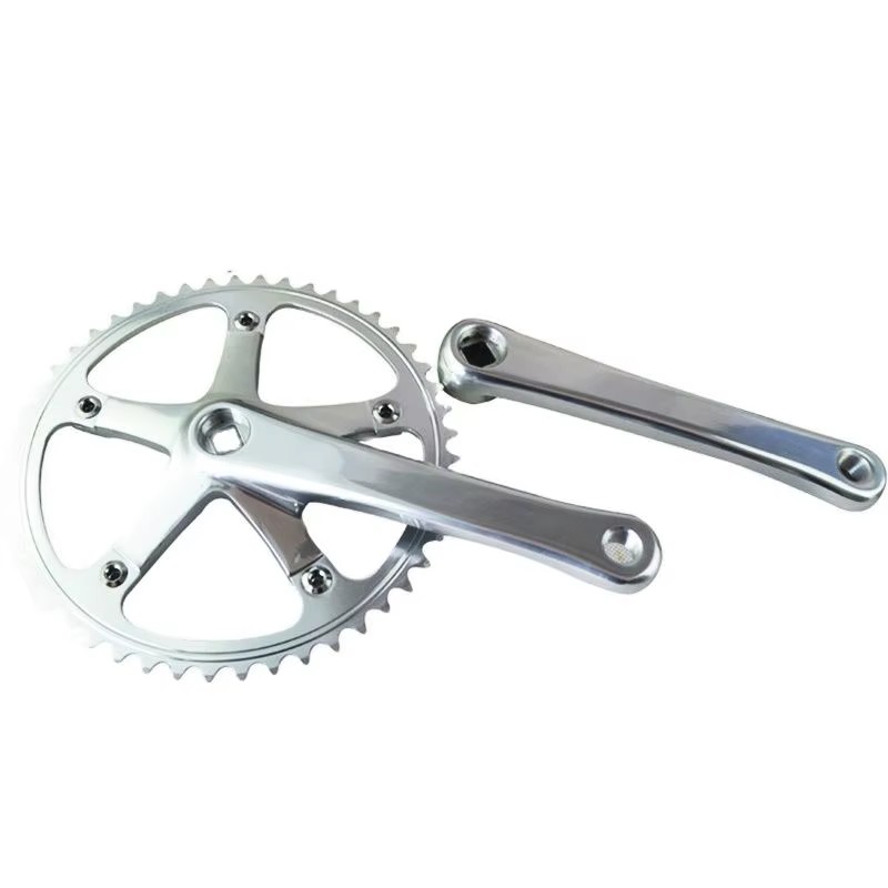 Single Speed 49T 144BCD CNC Integrated Crankset, Aluminum Alloy Crank Arm Chainring Assembly