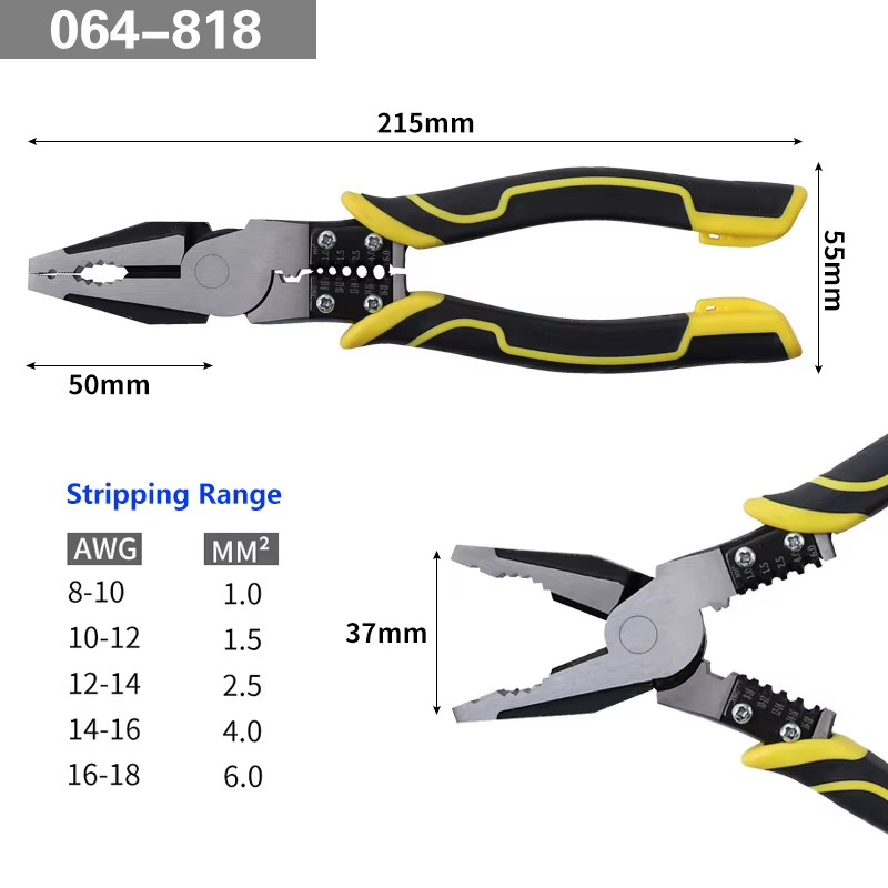 Industrial Grade Wire Cutters CR-V Labor-Saving Diagonal Pliers Multifunctional Eectrician Stripper Crimper Cutting Hand Tool