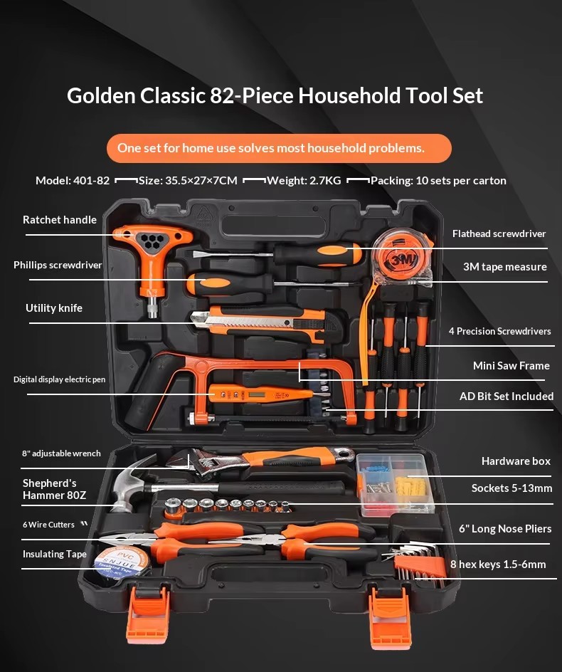 Integrated Household Carbon Steel Combination with Hammer Pliers for Car Hardware Auto Repair Electrician Profesional Tools Set