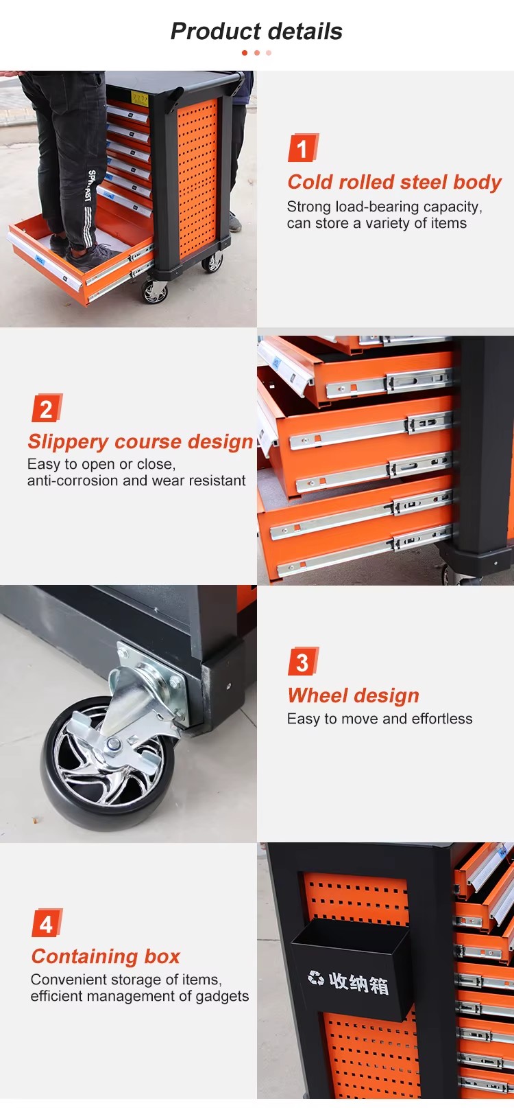Auto Repair Tool Trolley Garage Use 250pcs Metal Tool Cabinet Tool Box