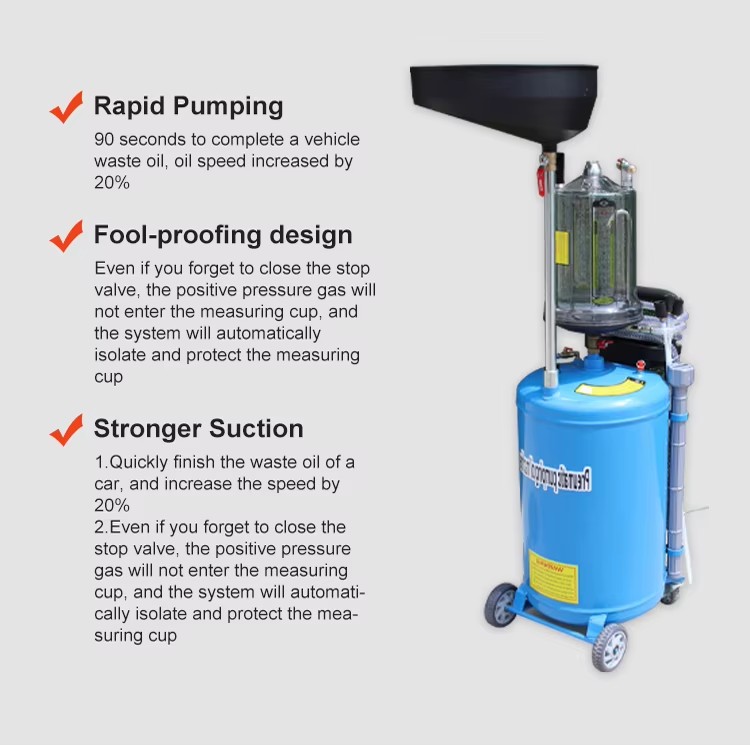 Air-operated Pneumatic Waste Oil Extractor Collector Car Change Oil Machine Waste Oil Drainer Tanks