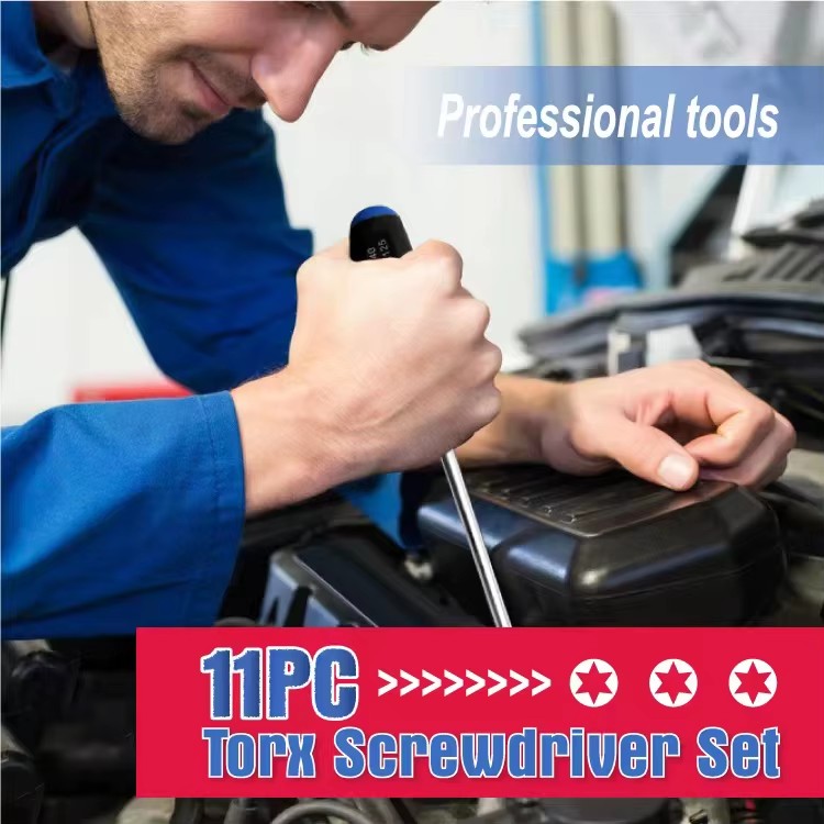 Qixin 11PC Torx Star Long With Hole Screwdriver Set Crv Blade Durable Handle T6 T10 Custom Size