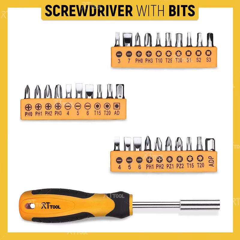 98pcs Plastic Hand Tools Kit RT Socket Wrench Set with Hex Key Measuring Tape Combination Spanner Screwdriver OEM Customizable