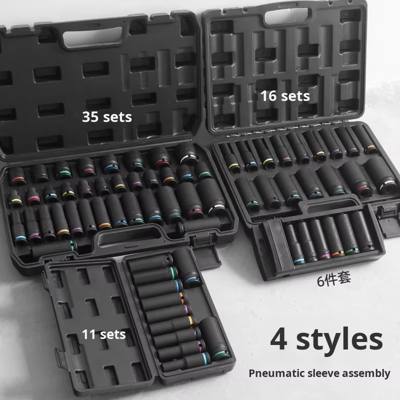 Auto Repair OLIVER Fit Chrome Vanadium Steel Socket Set with Black Tool Box 1/2 Large Socket 3/4 Heavy Duty 216pcs