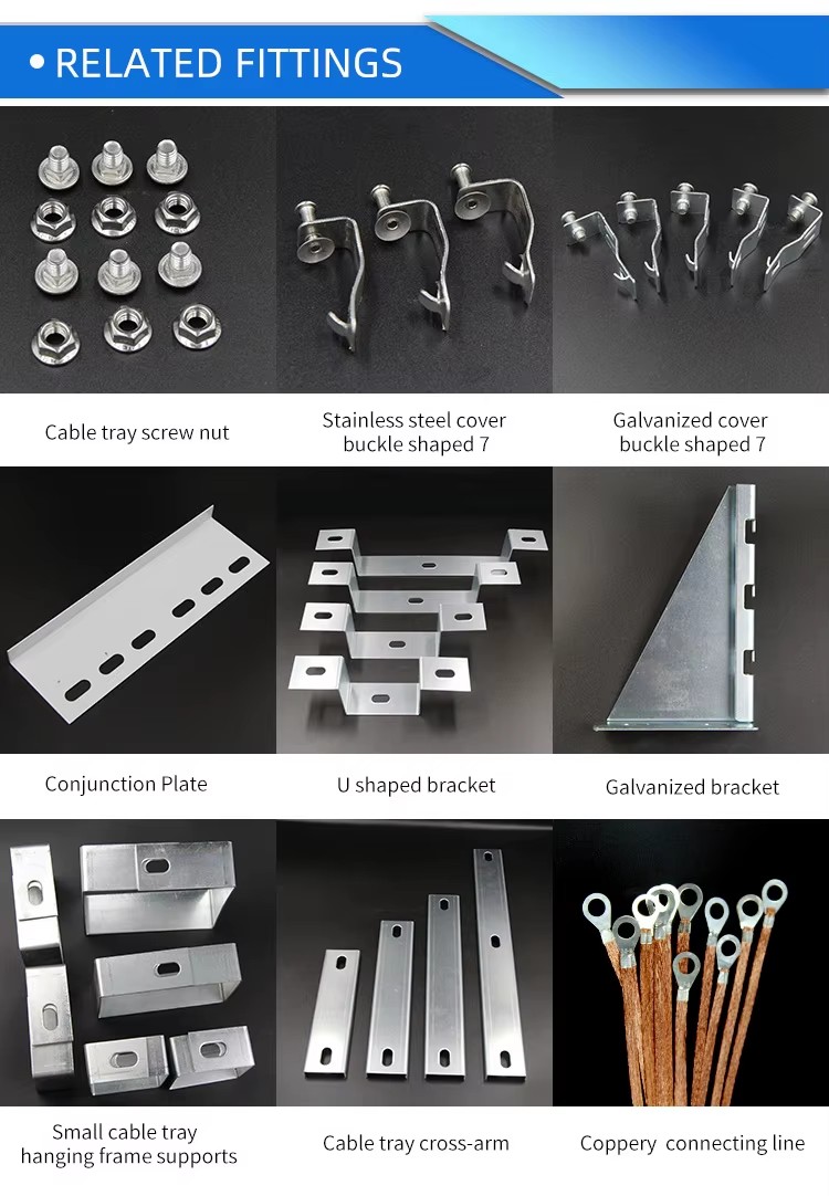 Supplier Customized Cable Tray 300mm 100mm Metal Basket Hot Dip Galvanized Cable Ladder
