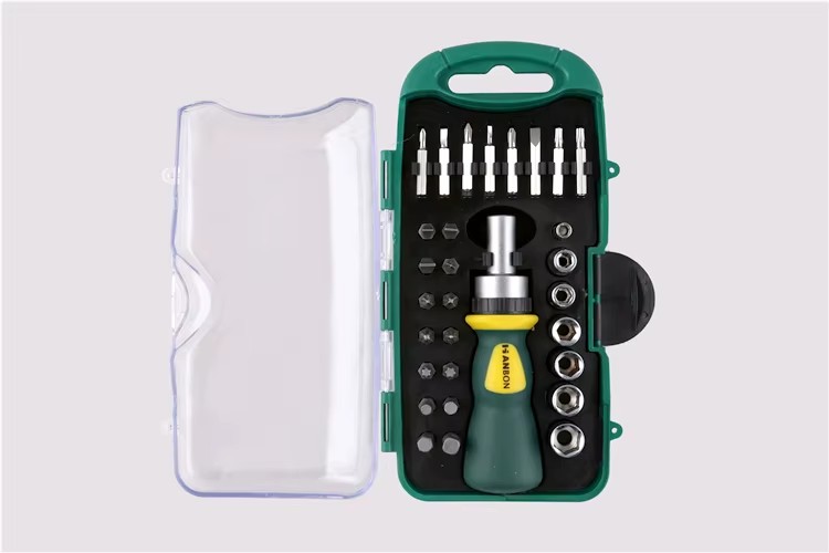 30pcs 1/4'' Stainless Steel Ratchet Wrench Screwdriver Bits Set OEM 1 Year Combination Auto Car Repair Hand Tool Kit Socket Set