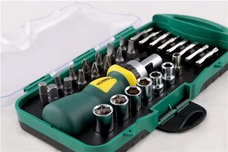30pcs 1/4'' Stainless Steel Ratchet Wrench Screwdriver Bits Set OEM 1 Year Combination Auto Car Repair Hand Tool Kit Socket Set