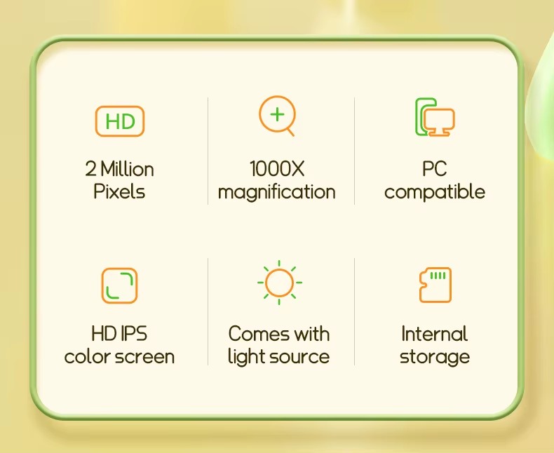 Stock 372 Portable Monocular HD Optical Microscope IP65 Rated Kids LED Light Source Student Experimental Science Educational Toy