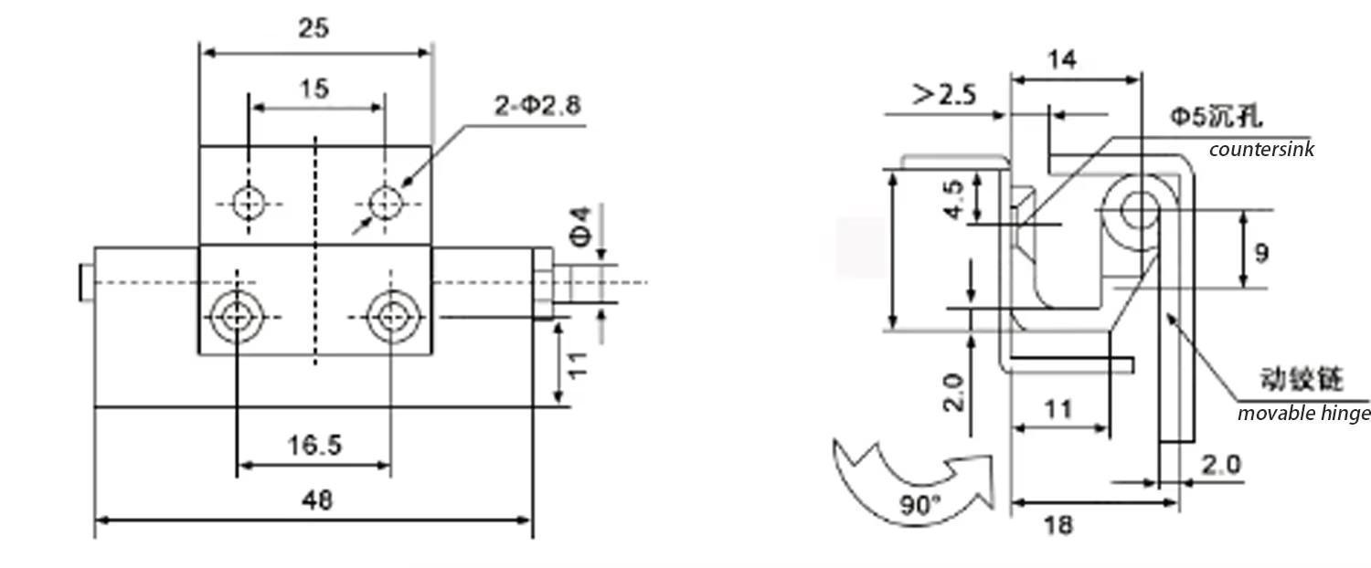 Industrial Electrical Enclosures Concealed Cabinet Hinge Rittal-Compatible Furniture Hinge Made of Stainless Steel and Iron
