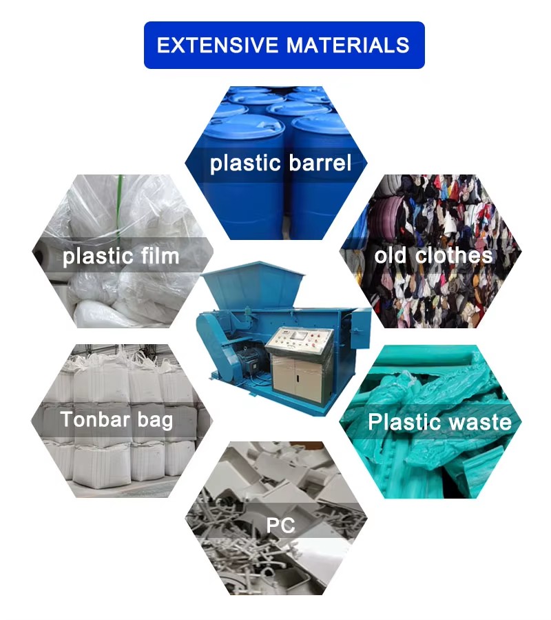 Efficient Single-axis Carton Plastic Shredder Chip Scrap Shredder in Automatic Plastic Film Recycling Copper Wire Shredder