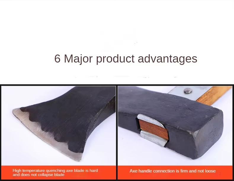 Camping Axe Leather Reinforced Axe Planing Adze Agricultural General High Hardness Cordless Wooden Axe