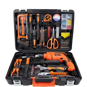 Professinal DIY Best Sale Household Hardware Tool Kit Electrician Woodworker Manual Maintenance Electric Drill Tool Set DIY
