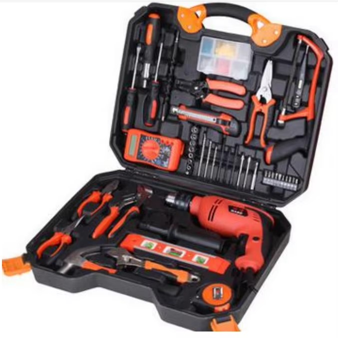 Professinal DIY Best Sale Household Hardware Tool Kit Electrician Woodworker Manual Maintenance Electric Drill Tool Set DIY