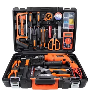 Professinal DIY Best Sale Household Hardware Tool Kit Electrician Woodworker Manual Maintenance Electric Drill Tool Set DIY