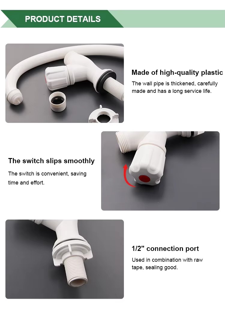 Hot Sell PVC Plastic Faucets Water Taps Bathroom Kitchen Wall Mounted Cabinet Filter Bibcock