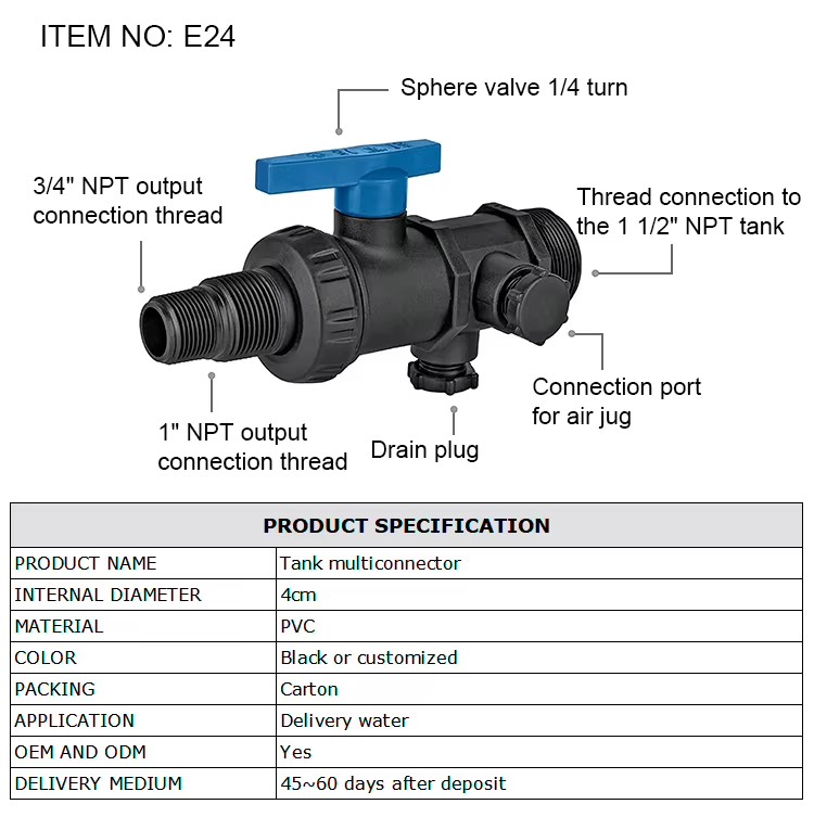 The Factory Wholesale Price Mini pp External Thread Male Socketadjustable Multi Joint Plastic Ball Valve