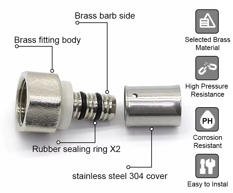 Pex Pipe Fittings for Heating Floor System Fitting Supplier Plumbing Plastic Copper Brass Fittinge Ppsu Press