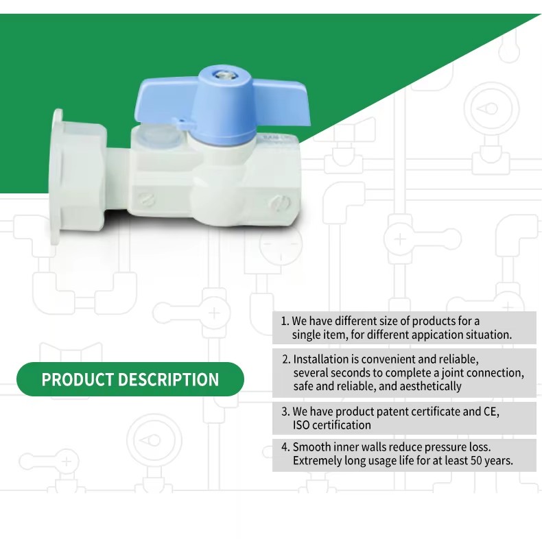 Factory Wholesale Customized Size PVC Octagonal Valve Lockable Press Ball Valve