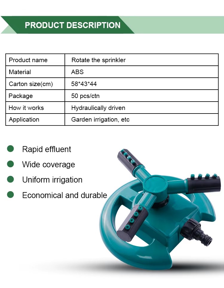 Wholesale Portable Sprinkler Agricultural Three Arm Automatic Irrigation System