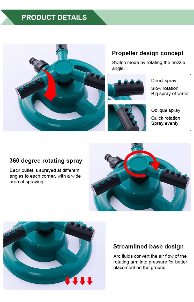Wholesale Portable Sprinkler Agricultural Three Arm Automatic Irrigation System