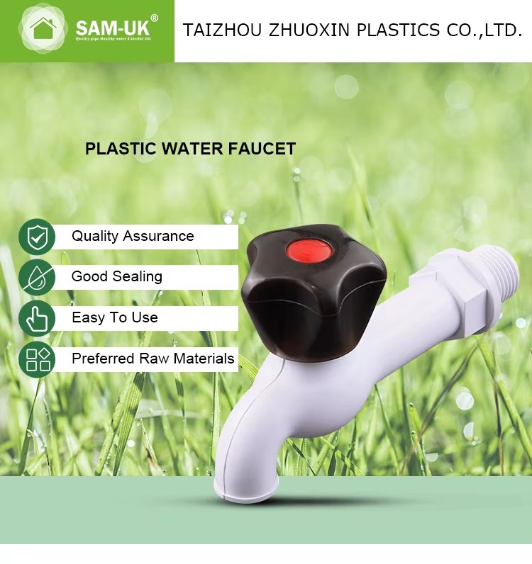 1/2"-3/4" Original Wholesale, Single Handle Wall Mounted High Quality and Durable Pvc Long Body Plastic Tap/faucet/bibcock