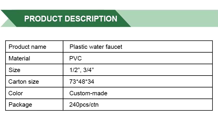 1/2"-3/4" Original Wholesale, Single Handle Wall Mounted High Quality and Durable Pvc Long Body Plastic Tap/faucet/bibcock