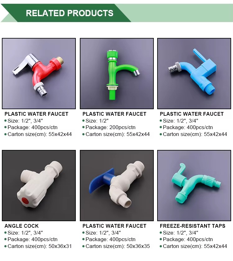 1/2"-3/4" Original Wholesale, Single Handle Wall Mounted High Quality and Durable Pvc Long Body Plastic Tap/faucet/bibcock