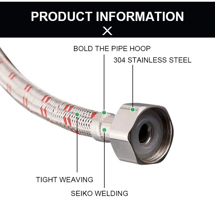 Ptfe Line 2 Inch Double Outer Wire Stainless Steel Sleeve Metal Gas Braided Brake Hose Pipe
