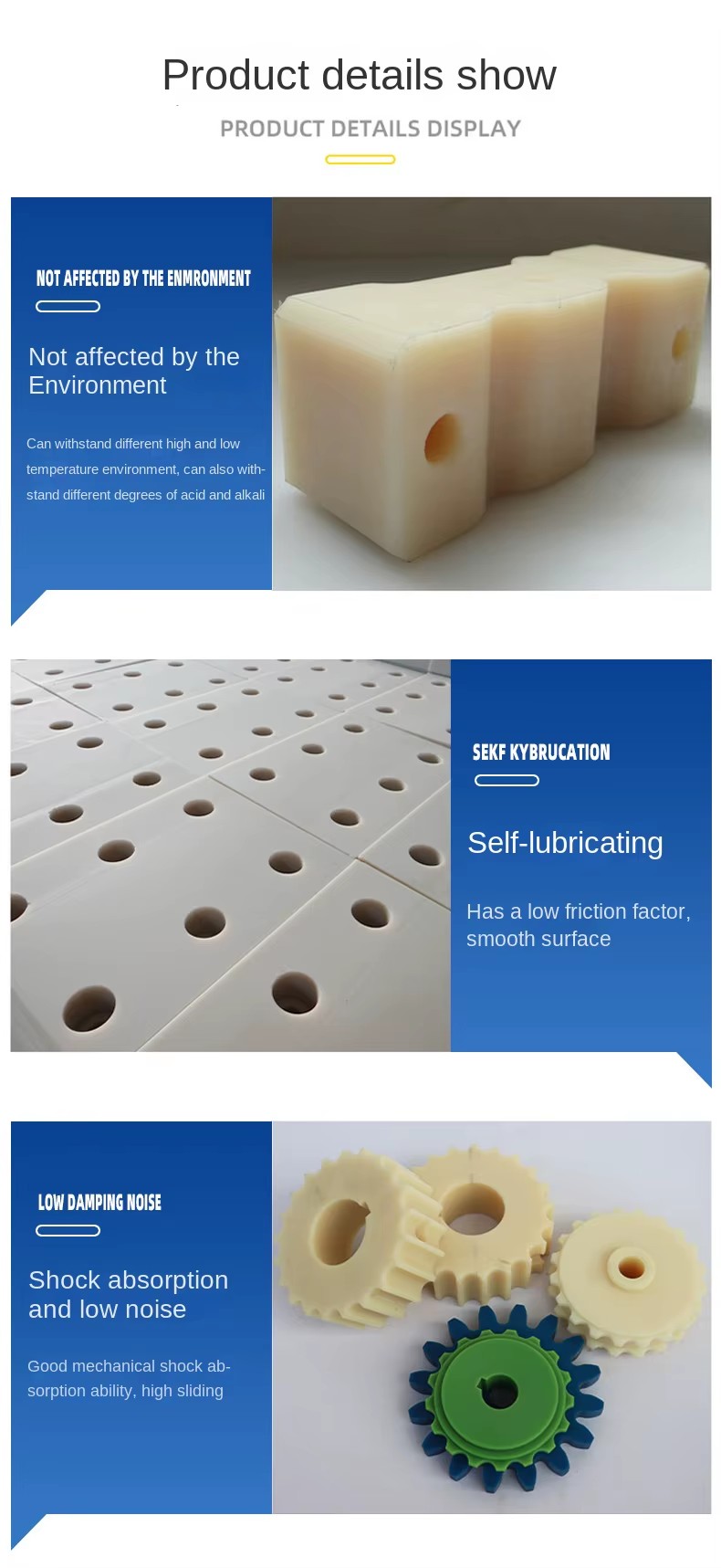 STE CNC Machined Nylon Zero-cut Processing Parts Wear-resistant Nylon Blocks Nylon Irregular-Shaped Parts