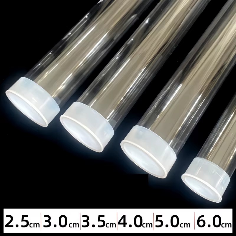 Custom Clear PC Tubes Pull-off Cap Transparent Hard Hollow Polycarbonate Tube Packaging Container 10-60mm Diameter Industrial