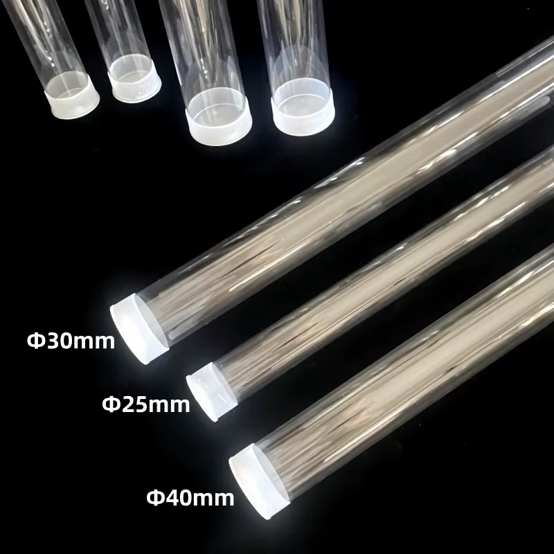 Custom Clear PC Tubes Pull-off Cap Transparent Hard Hollow Polycarbonate Tube Packaging Container 10-60mm Diameter Industrial
