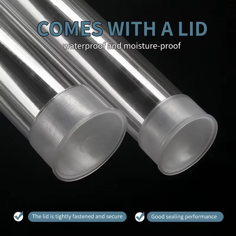 Custom Clear PC Tubes Pull-off Cap Transparent Hard Hollow Polycarbonate Tube Packaging Container 10-60mm Diameter Industrial