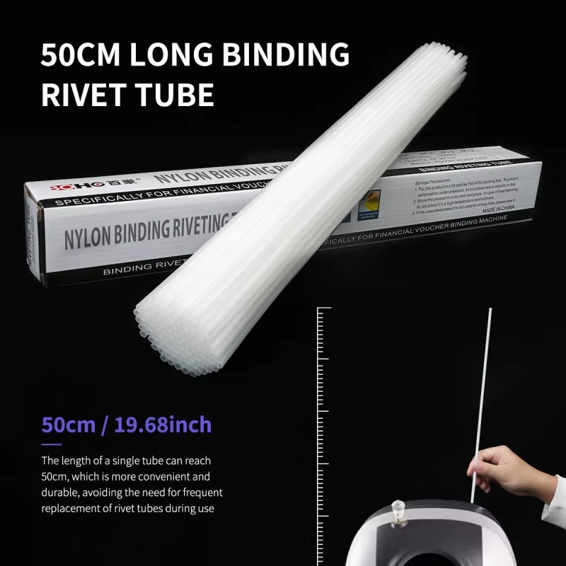 6.0mm PA6 Nylon Rivet Tubes Office Heat Set Binding System with Cutting Service Universal Fit 500mm