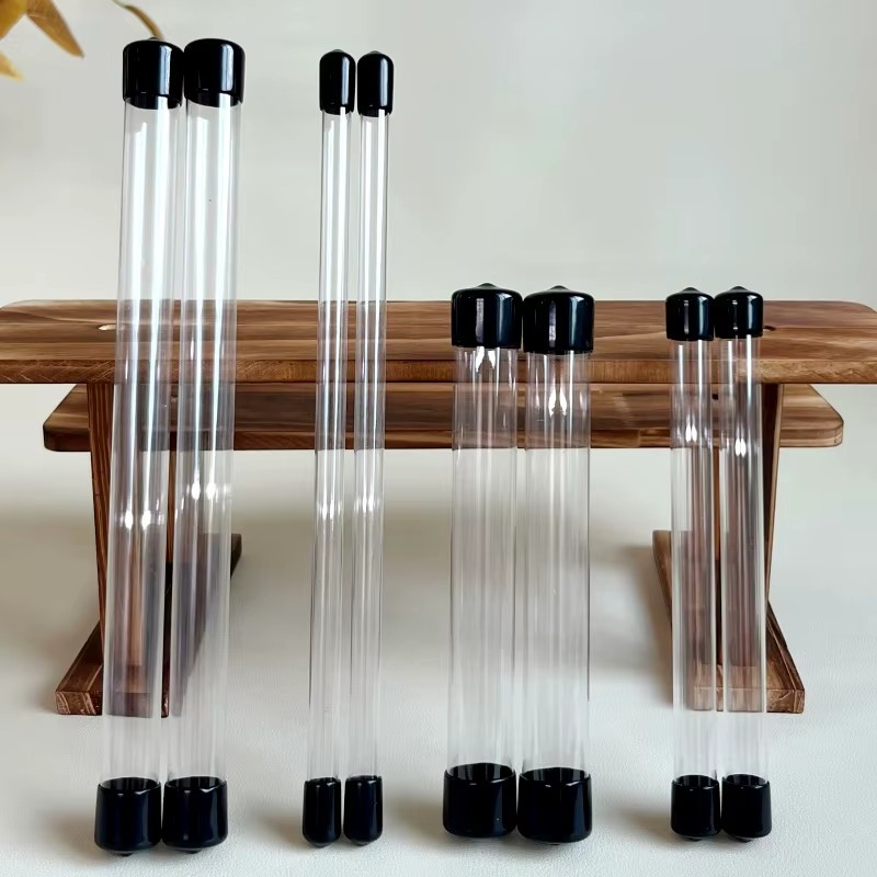 Clear Transparent Durable PC Storage Tube with End Caps 6-50mm Diameter Custom Packaging Tubing 80mm-600mm
