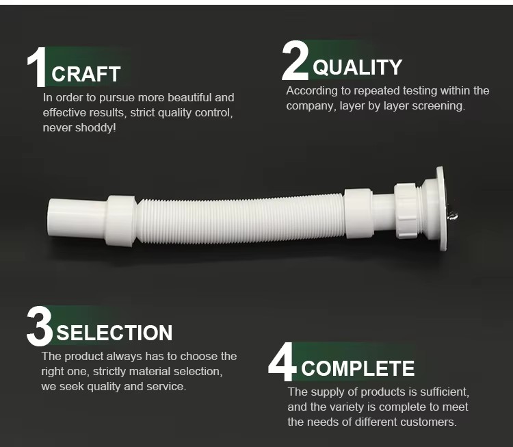 Customizable Size Kitchen Bathroom Sink Drainage Stretch and Lengthen at Will 150mm Lavatory Basin Drain Pipe